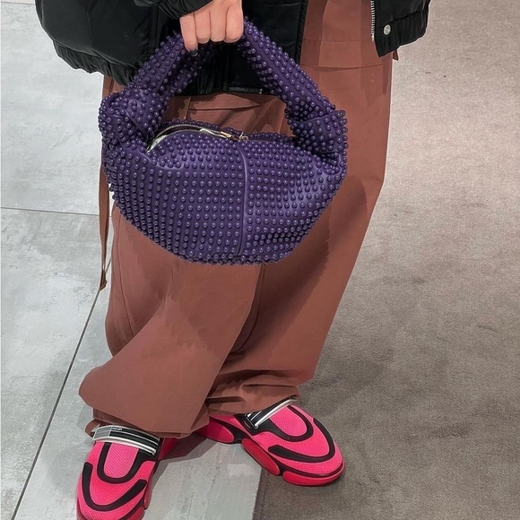 Bottega VenetaMini Studded Double Knot Bag in Purple
